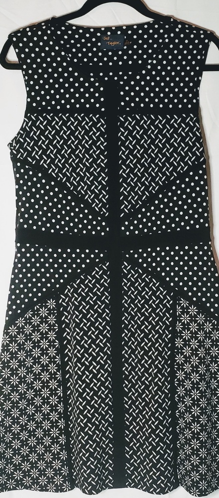Just..Taylor-Multi Panel Pattern Polka Dot Dress - image 1